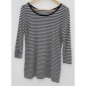 Stem‎ Black & White Striped Organic Cotton Shirt Size M See Photos